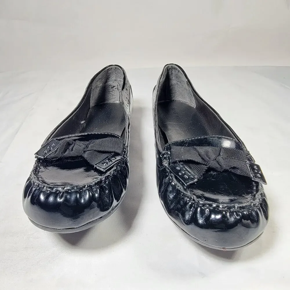 Nine West WNCICI Women 8.5M Black Patent Loafers Ballet Flats Slip On New In Box